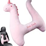 Kids Neck Pillows for Travel - H Shape Kids Travel Pillows for Cars Pink Unicon Style