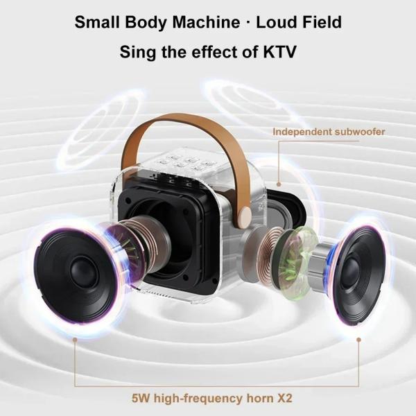 K12+ Portable Karaoke Speaker With Double Wireless Microphone